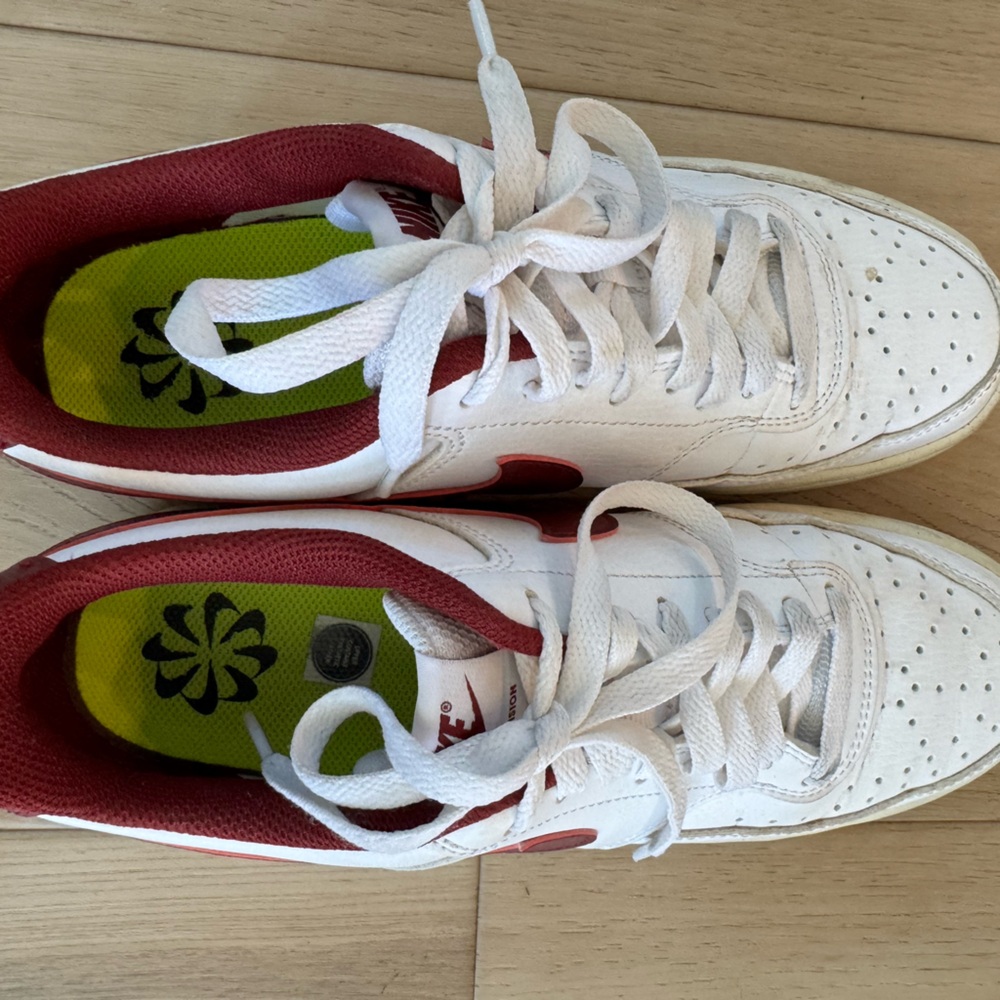 Women’s Nike Size 9 Court Vision Shoe Maroon and White